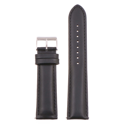 STRAPSCO  Classic Mens Leather Watch Band - Quick Release Men's Strap - 22MM - In Black