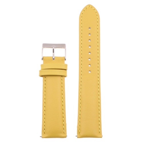 STRAPSCO  Classic Mens Leather Watch Band - Quick Release Men's Strap - 22MM - In Yellow