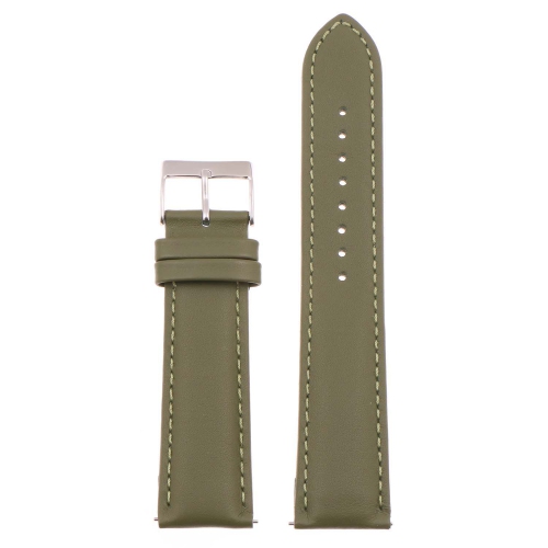 STRAPSCO  Classic Mens Leather Watch Band - Quick Release Men's Strap - 18MM - In Green