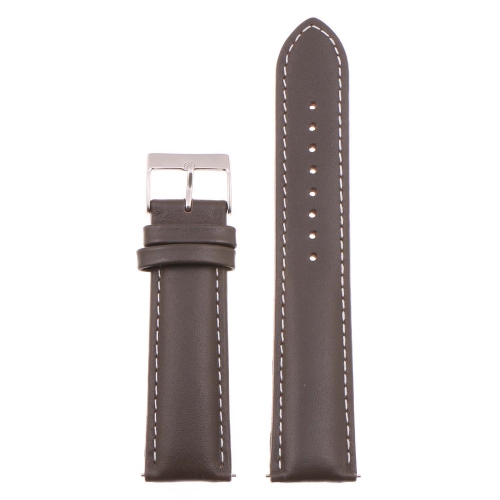 StrapsCo Classic Mens Leather Watch Band - Quick Release Men's Strap - 16mm - Brown & White