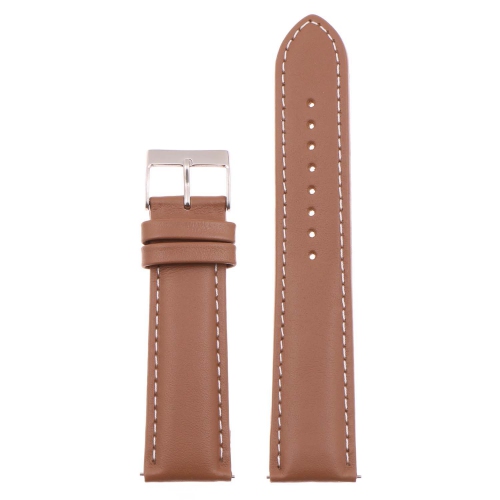 STRAPSCO  Classic Mens Leather Watch Band - Quick Release Men's Strap - 20MM - Tan & In White