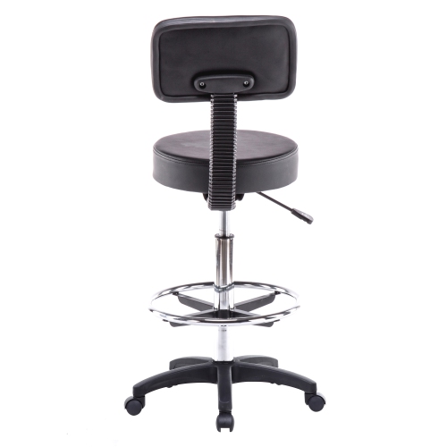 Livearty Round Height Adjustable Rolling Stool Drafting Stool with Foot Rest for Reception Bar Doctor Technician Office