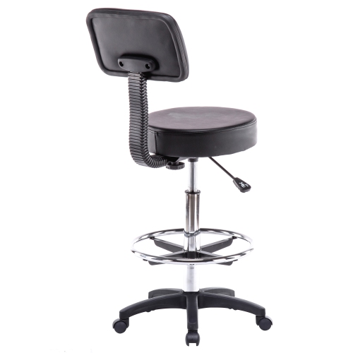 Livearty Round Height Adjustable Rolling Stool Drafting Stool with Foot Rest for Reception Bar Doctor Technician Office