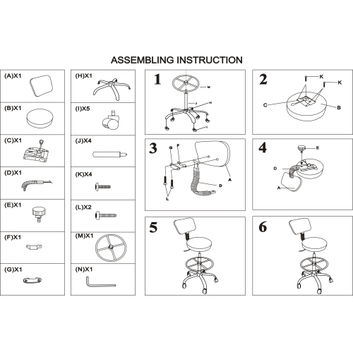 Livearty Round Height Adjustable Rolling Stool Drafting Stool with Foot Rest for Reception Bar Doctor Technician Office