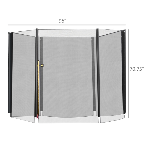 Soozier 8FT Round Trampoline Replacement Safety Enclosure Net – Fits 6 Poles, Black