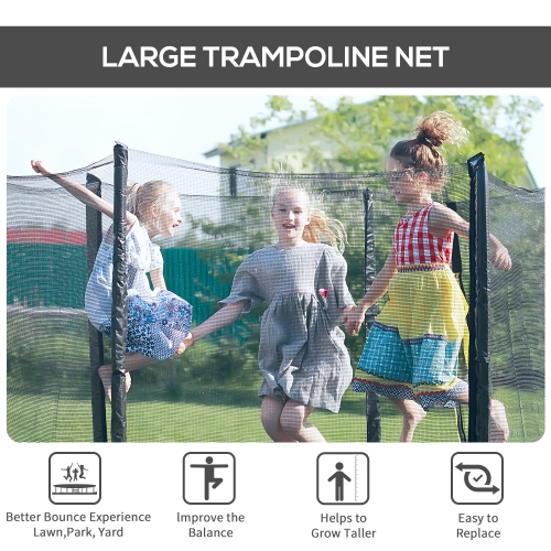 Soozier 8FT Round Trampoline Replacement Safety Enclosure Net – Fits 6 Poles, Black