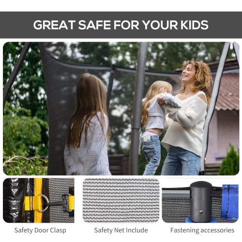 Soozier 8FT Round Trampoline Replacement Safety Enclosure Net – Fits 6 Poles, Black