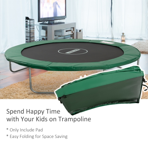 Soozier ⌀8ft Trampoline Pad ⌀96" Spring Safety Replacement Gym Bounce Jump Cover EPE Foam Green