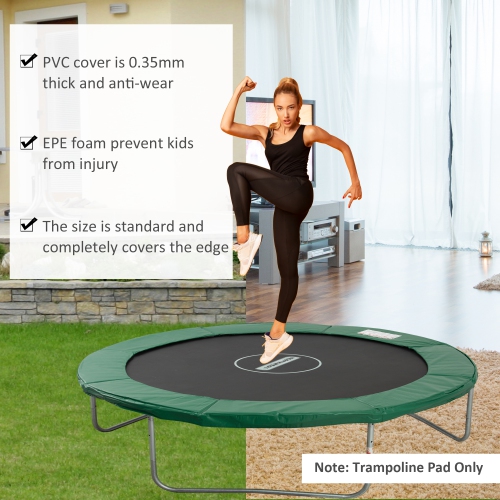 Soozier ⌀8ft Trampoline Pad ⌀96" Spring Safety Replacement Gym Bounce Jump Cover EPE Foam Green