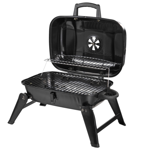 Barbecue portatif au charbon de table Outsunny, noir