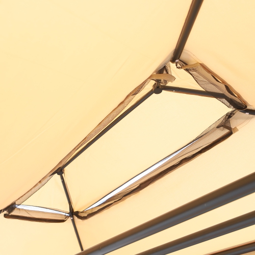 Lit de repos extérieur 3 places Outsunny, fauteuil pivotant 3-en-1 pour abri de jardin Hamac de jardin avec pare-soleil, moustiquaire et filet en