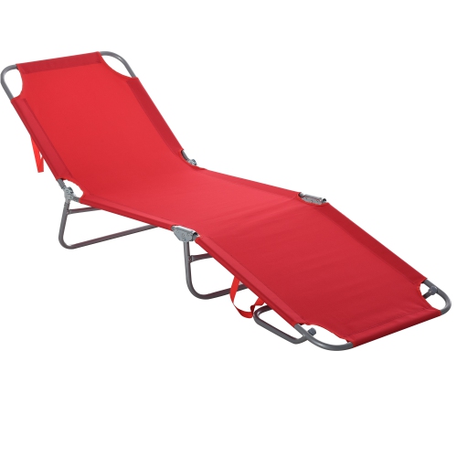 Reclining and Folding Garden Sun Lounger Outdoor Camping Bed