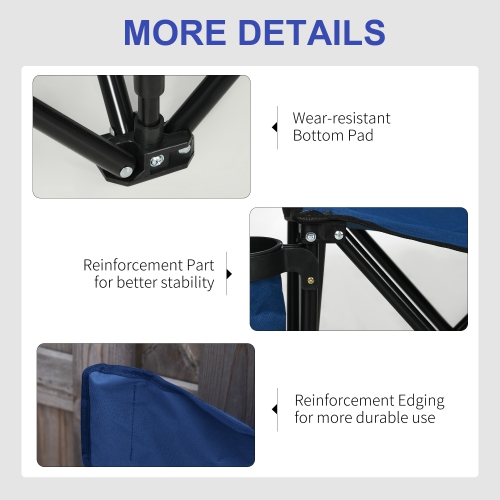 Outsunny 6 Seat Folding Camping Chair Portable Chaise Camping with Cup Holder and Carrying Case for Camping, Picnic, Sports Events, Blue