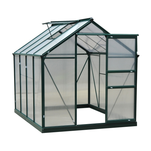 Outsunny 6'x8'x7' Walk-in Garden Greenhouse Portable Aluminum Frame