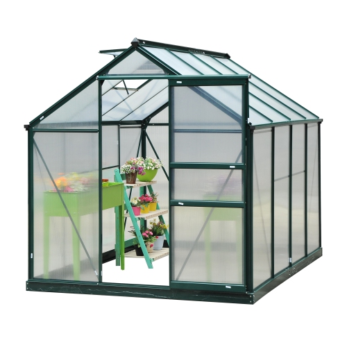 Outsunny 6'x8'x7' Walk-in Garden Greenhouse Portable Aluminum Frame