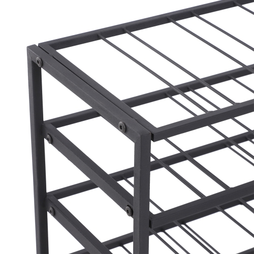 HOMCOM 9-Tier Metal Wine Bottle Rack 54 Bottles Freestanding Wine Storage Holder Home Bar Display Stand Cellar Bottle Organizer Black