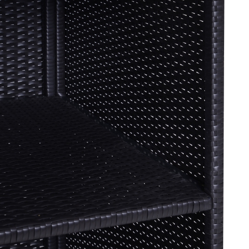 Outsunny Wicker Rattan Pool Towel Valet Organizer 2 Shelf 1 Drawer