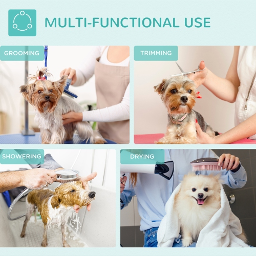 PawHut 32in Foldable Dog Grooming Table for Small Dogs, Pet Grooming Table for Dogs Cats with Adjustable Arm, Non-Slip Surface, Black