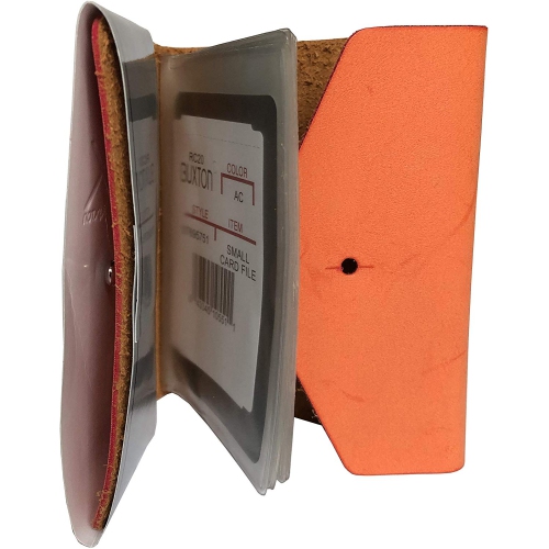 Buxton Pocket Business Card File - 24 Card Slots – Orange