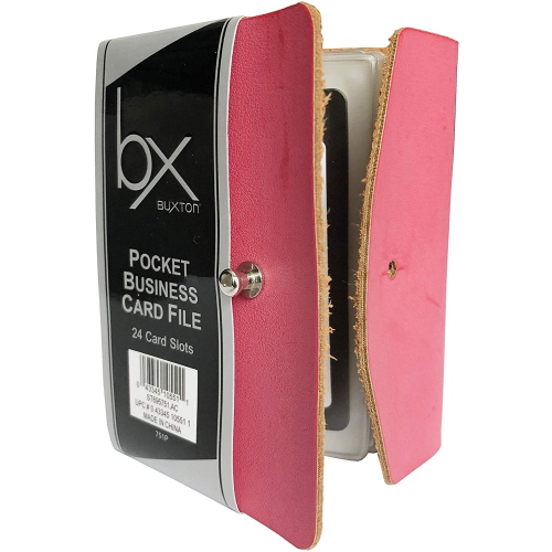 Buxton Pocket Business Card File - 24 Card Slots – Pink