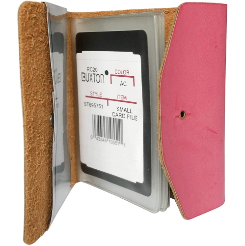 Buxton Pocket Business Card File - 24 Card Slots – Pink
