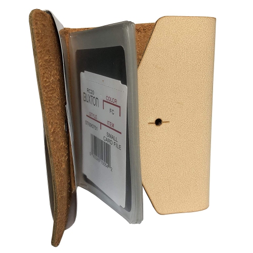 Buxton Pocket Business Card File - 24 Card Slots – Tan