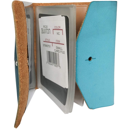 Buxton Pocket Business Card File - 24 Card Slots – Blue