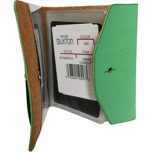 Buxton Pocket Business Card File - 24 Card Slots – Green