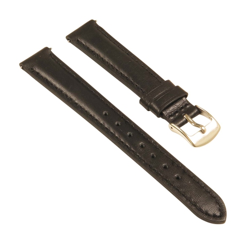 STRAPSCO  Classic Ladies Leather Watch Band - Quick Release Women's Strap - 22MM In Black