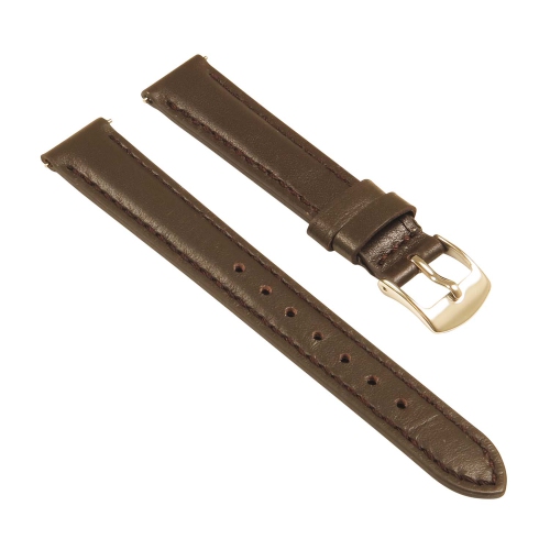 StrapsCo Classic Ladies Leather Watch Band - Quick Release Women's Strap - 22mm Brown