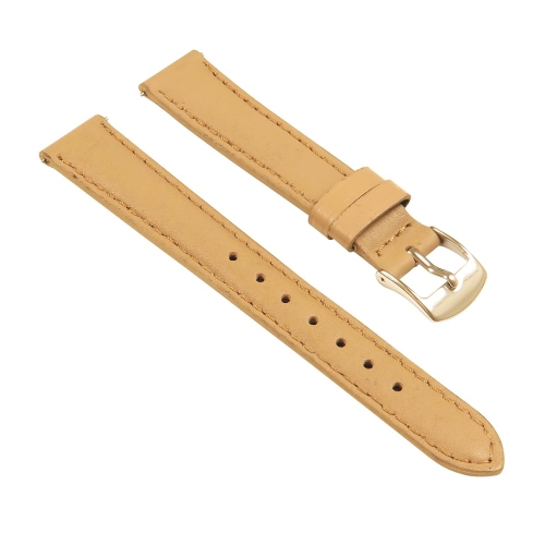 StrapsCo Classic Ladies Leather Watch Band - Quick Release Women's Strap - 16mm Beige