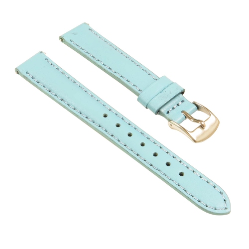 StrapsCo Classic Ladies Leather Watch Band - Quick Release Women's Strap - 22mm Light Blue