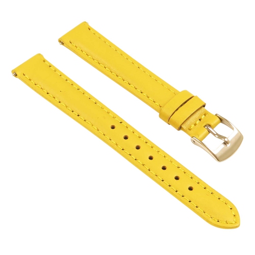 STRAPSCO  Classic Ladies Leather Watch Band - Quick Release Women's Strap - 24MM In Yellow