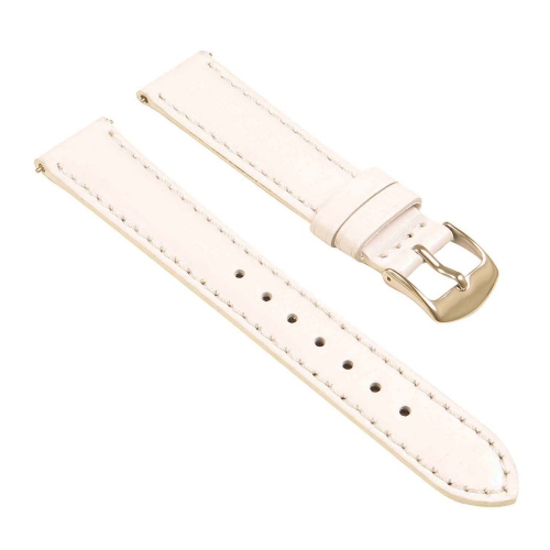 STRAPSCO  Classic Ladies Leather Watch Band - Quick Release Women's Strap - 20MM In White
