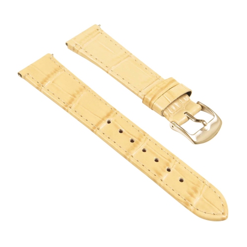 STRAPSCO  Crocodile Embossed Ladies Leather Watch Band - Quick Release Women's Strap - 24MM In Beige