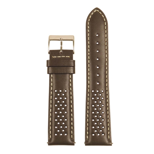StrapsCo Perforated GT Rally Racing Leather Watch Band Quick Release