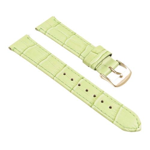 STRAPSCO  Crocodile Embossed Ladies Leather Watch Band - Quick Release Women's Strap - 24MM Light In Green