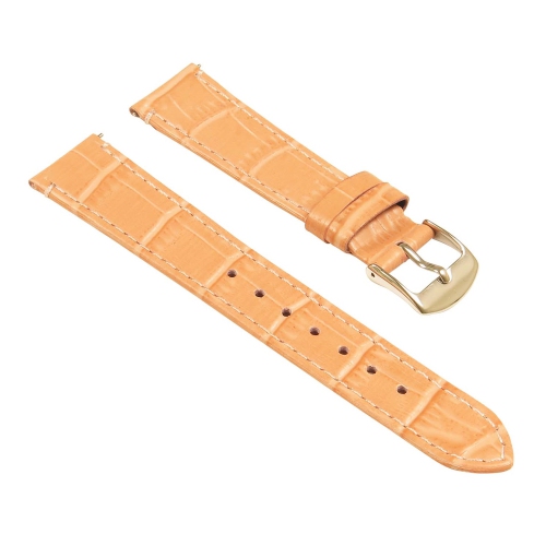 StrapsCo Crocodile Embossed Ladies Leather Watch Band - Quick Release Women's Strap - 24mm Light Pink