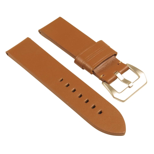STRAPSCO  Heavy Duty Men's Thick Leather Watch Band - Quick Release Strap - 26MM In Tan