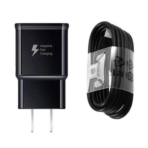 (CABLESHARK) For Samsung MicroUSB / USB-C Fast Charge Wall Charger-Black (NO RETAIL PACK)