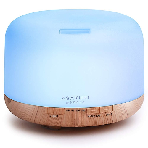 500ml Premium, Essential Oil Diffuser, 5 In 1 Fragrant Oil Humidifier, Timer and Auto-Off Switch, 7 LED Light Colors