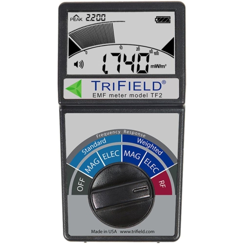 TriField – EMF Meter modèle TF2 avec étui de transport en CAV/E