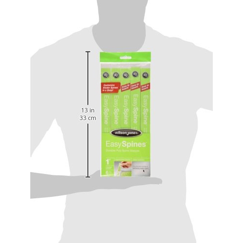 Wilson Jones EasySpines Binder Inserts, 1 Inch Width, 6 per Pack, Clear