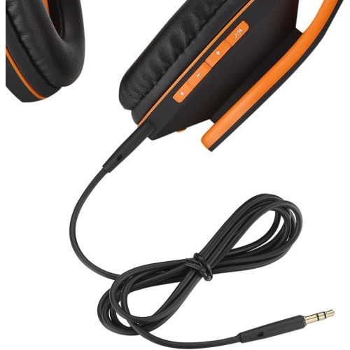 Bluetooth Over-Ear Headphones, Wireless Stereo Foldable Headphones Wireless and Wired Headsets with Built-in Mic, Micro SD/TF, FM for