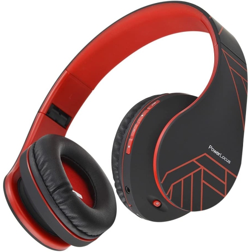 Casque d'écoute Bluetooth PowerLocus, casque d'écoute stéréo sans fil pliable et casque d'écoute avec fil avec micro intégré, micro SD/TF, FM pour