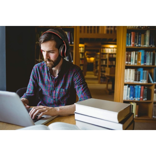 Casque d'écoute Bluetooth PowerLocus, casque d'écoute stéréo sans fil pliable et casque d'écoute avec fil avec micro intégré, micro SD/TF, FM pour