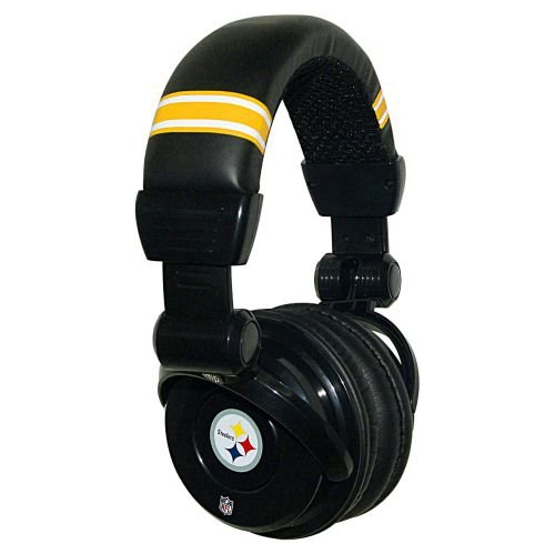 iHip NFH26PS NFL Pittsburgh Steelers DJ Headphone w/In-Line Mic/Volume