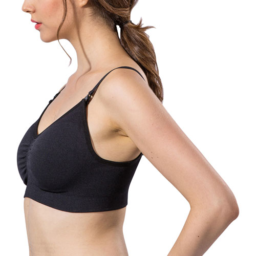 Soutien-gorge d'allaitement sans couture Jade de Modern Eternity - Grand - Noir