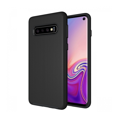Axessorize PROTech Dual-layered case is an anti-shock case with raised lips and military-grade durability for Samsung Galaxy S10 | Black