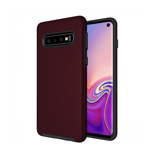 Axessorize PROTech Dual-layered case is an anti-shock case with raised lips and military-grade durability for Samsung Galaxy S10 | Burgundy